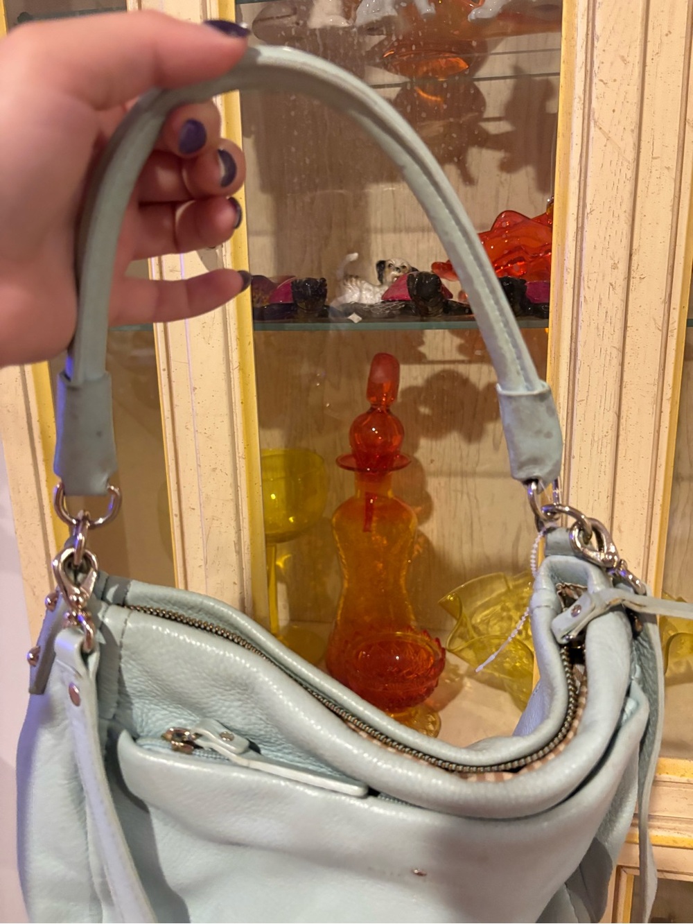kate spade Light blue Pebbled Leather Shoulder Bag - Picture 7 of 12